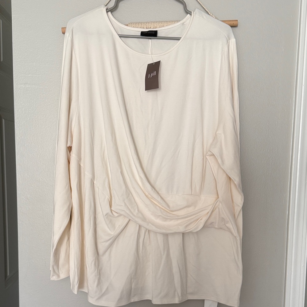 J. Jill Soft Cream Long Sleeve Top